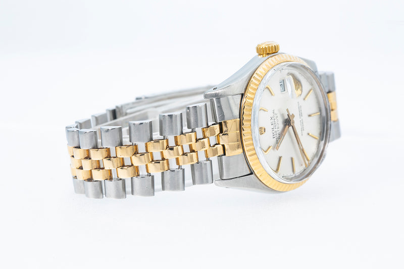 Rolex Datejust 16013 Steel & 18k Yellow Gold Worn Bracelet 36mm Watch 1986