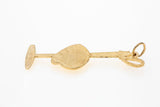 Vintage Horse Polo Sport Helmet & Club 14k 585 Yellow Gold Charm Pendant