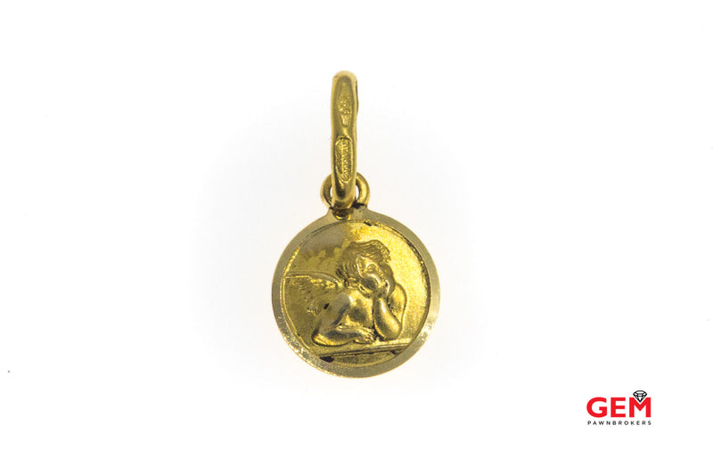 Unoaerre Italy Baby Cherub Raphael Charm 18K 750 Yellow Gold Pendant