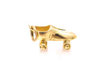 Vintage Antique Style Roller Skate Wheel Shoe Pendant Charm 14k 585 Yellow Gold
