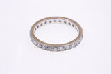 Diamond Eternity 2.7mm Anniversary Band 18K 750 White Gold Ring Size 7
