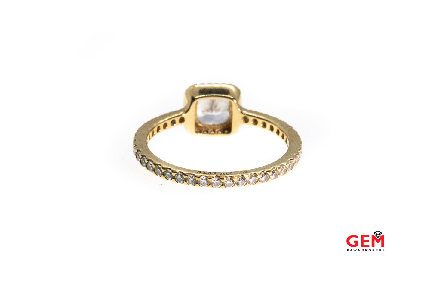 FINAL SALE - Square Sparkle Halo Ring | Gold | Pandora US