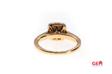 Round Cognac Chocolate Diamond & Clear Halo Cluster 14K 585 Rose Gold Engagement Ring Size 5 1/2