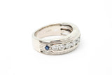Vera Wang Love Collection Men's 1ctw Diamond Sapphire Wedding Band Ring Retail $2500