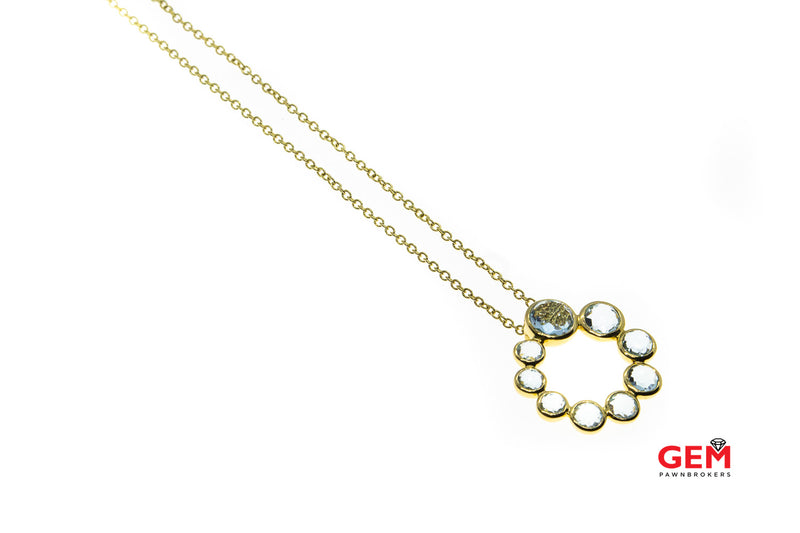 Ippolita Blue Topaz Lollipop Necklace Chain 18k 750 Yellow Gold