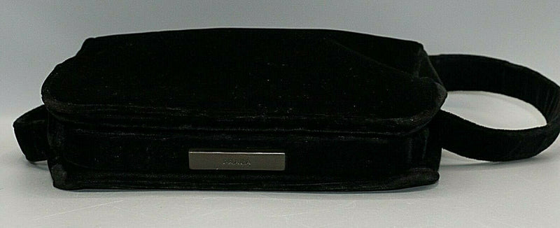 Prada Black Velour Vintage Frame Shoulder Bag