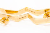Rare Tiffany & Co Frank Gehry Fold Zig Zag Drop Earrings 18k 750 Yellow Gold