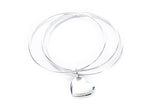 Tiffany & Co Stencil Triple Three Bangle Heart Charm Bangle Bracelet