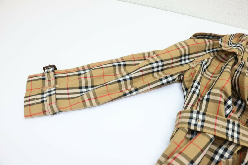 Burberry Antique Yellow Check Belted Rain Coat Size 4(US) 6(UK)