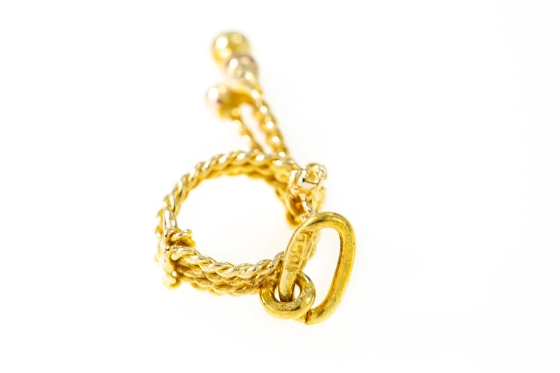 Lasso Rope Cowboy Tool Braided 750 18k Yellow Gold Charm Pendant