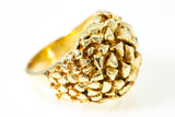 Vintage Bauble Nugget 18k 750 Yellow Gold Domed Ring Size 6.5