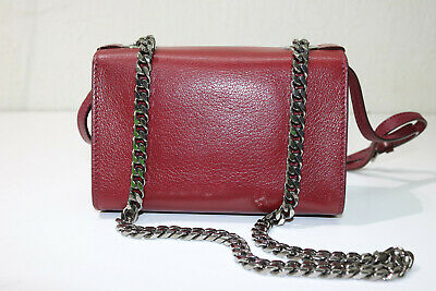 Jimmy Choo Leather Rebel Maroon Leather Convertible Crossbody Handbag