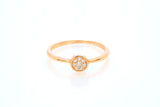SNJ Geometric Stackable Circle Diamond 14k 585 Rose Gold Band Ring Size 7