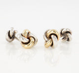 14 KT Yellow Gold 925 Sterling Silver Knot Cufflinks