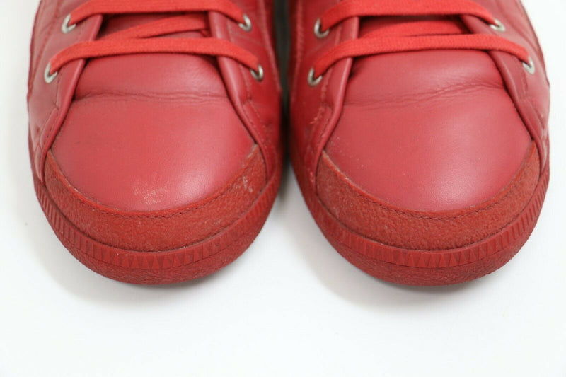 Maison Margiela Red High-Top Leather Sneakers | [S57WS0105] | Size US 12, EUR 45