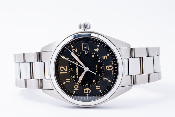 Hamilton H685510 Khaki Field Quartz 40mm Black Dial Stainless Steel Watch