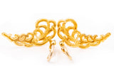 Tiffany & Co Paloma Picasso 18k 750 Yellow Gold Plume Earrings