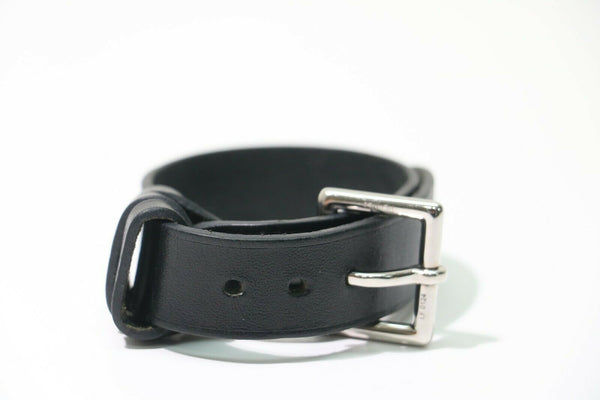 Hermes: Intrigue Leather Buckle Bracelet - Black