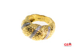 Estate Diamond Twisted Rope Statement 18K 750 Gold Dome Ring Size 5 1/2