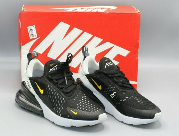 Nike Air Max 270 GS Size 5Y Womens Size 8 Black/Amarillo Yellow 943345-016