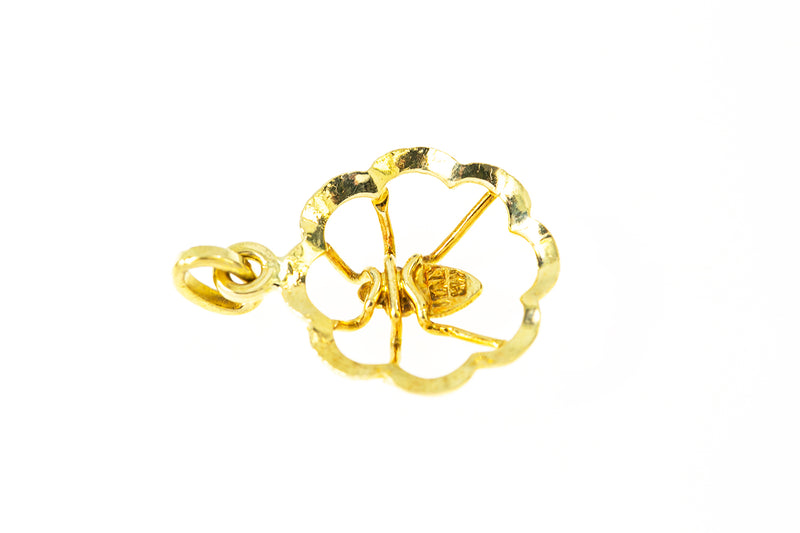 Insect Spider Italian 18k 750 Yellow Gold Charm Pendant