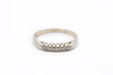 Antique 5 Stone Diamond 14k 585 White Gold Band Ring Size 7.5