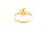 Sapphire Solitaire Heart Cocktail Simple 14k 585 Yellow Gold Ring Size 5 1/2