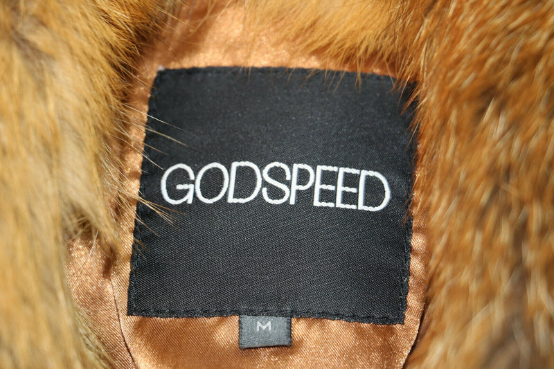 GodSpeed New York Fur Trimmed Leather Moto Jacket - Bronze - Size M