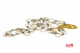 LaSoma Circular Beaded Open Link 18K 750 White & Yellow Gold 20" Necklace