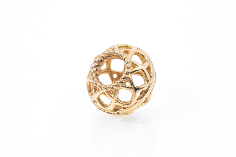 Pandora Openwork Gilded Cage Intertwined 14k 585 Yellow Gold Charm Bead ALE G585