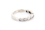 Marquise Shape Stackable Wedding Band Ring 14k 585 White Gold Size 4.5