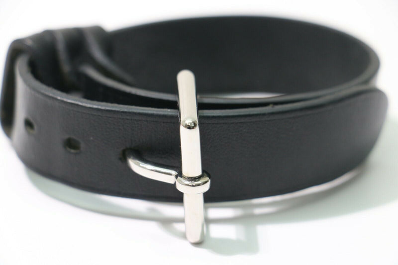 Hermes: Intrigue Leather Buckle Bracelet - Black