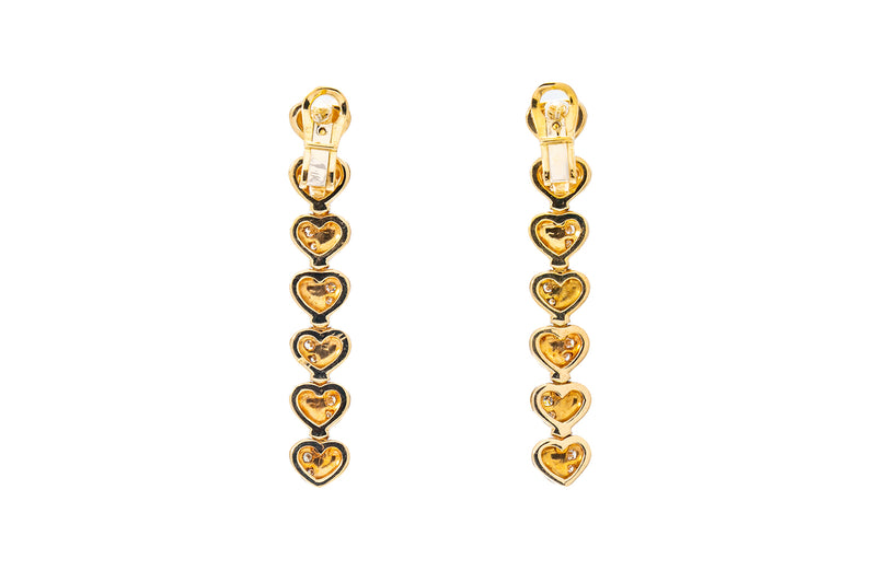 Enigma by Bulgari 18k 750 Yellow Gold Diamond Drop Heart Earrings