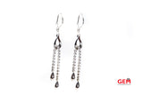 Fringe Chandaliere Drop Cubic Zirconia Earrings Fish Hook Back 14Kt White Gold 585