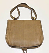 Salvatore Ferragamo Fossil Kamelia DH-21 E039 Brown Python Shoulder Bag
