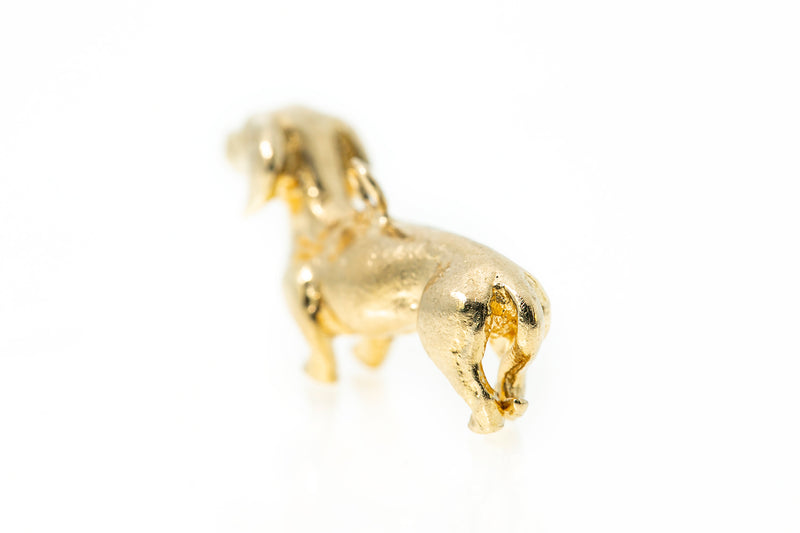 Dachshund Hot Dog Dog Animal Lover 14k 585 Yellow Gold Charm Pendant