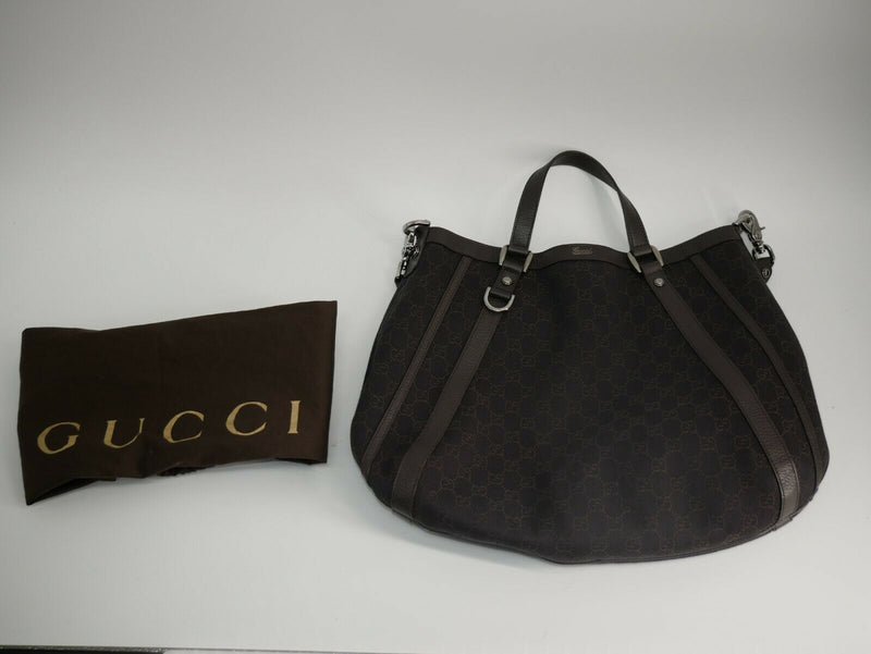 GUCCI Brown GG Canvas Abbey Hobo Bag 268641