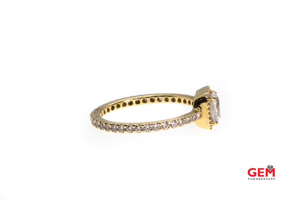 Pandora ALE Timeless Elegance Ring Cubic Zirconia 14K 585 Yellow Gold Ring Size 8 1/2