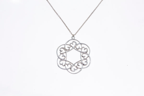Tiffany & Co. Paloma Picasso 16" Cable Link Swirl Filigree Open Heart Necklace