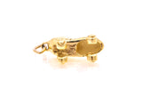 Vintage Antique Style Roller Skate Wheel Shoe Pendant Charm 14k 585 Yellow Gold