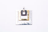 RLM Robert Lee Morris Geometric Stacked Square Charm 925 Sterling Silver Pendant