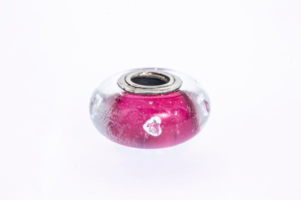 Pandora Cerise Heart Murano Glass Sterling Silver 925 Charm Bead