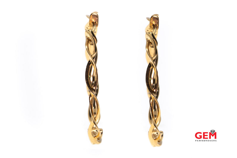 Tisted Rope Design 18kt Diamond Rose 18k 750 Gold Earrings