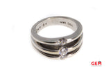 MWI Eloguence Triple Stack Band Three Graduated Diamond 14K 585 White Gold Ring Size 6