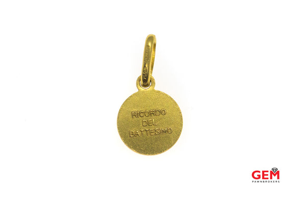 Unoaerre Italy Religious Ricordo Del Battesimo 18K 750 Yellow Gold Charm