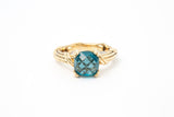 Peter Thomas Roth 18k 750 Ribbon & Reed Blue Topaz Yellow Gold Ring