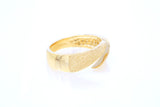Geometric Sharp Angle Open Style Sandblasted 18k 750 Yellow Gold Ring Size 6.5
