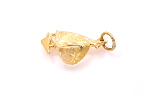 Vintage Water Sports Sail Boat 14Kt 585 Yellow Gold Charm Pendant