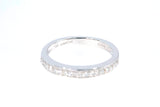 Stackable Diamond Pave Wedding Band 14k 585 White Gold Ring Size 7 Juliet Cut