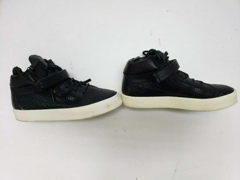 Giuseppe Zanotti Mens High Top Black Zippered Sneakers | Size 6 US, 38.5 EUR